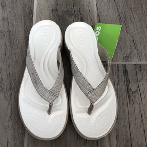 womens croc capri flip flops